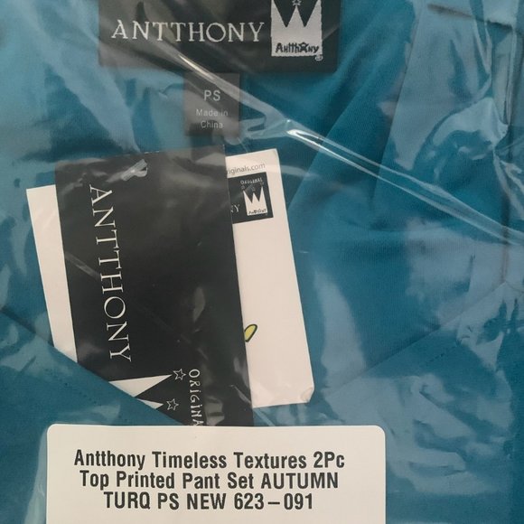 NWT ANTTHONY 2PC PANT SET AUTUMN TURQUOISE PXS, PS - Picture 16 of 16
